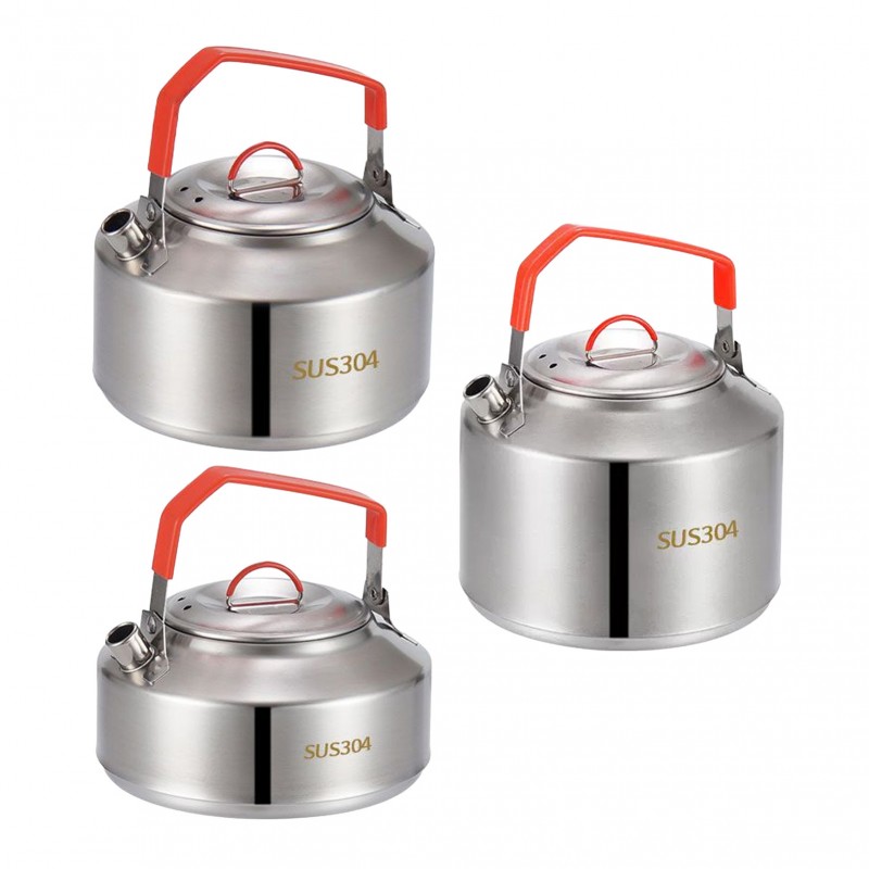 collapsible kettle 304 stainless steel folding tea pot portable large capacity camping cookware for outdoor hiking and picnic 1pc