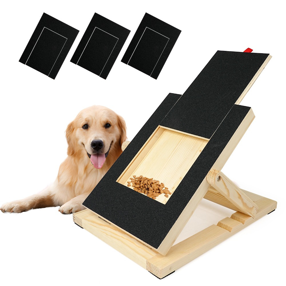 

1pc Wooden Dog Nail Board With Treat Drawer - Large Pad For Nail Trimming, Includes 3 Extra Sandpapers, Multi-functional Training Tool For All Dog Breeds, Without Battery