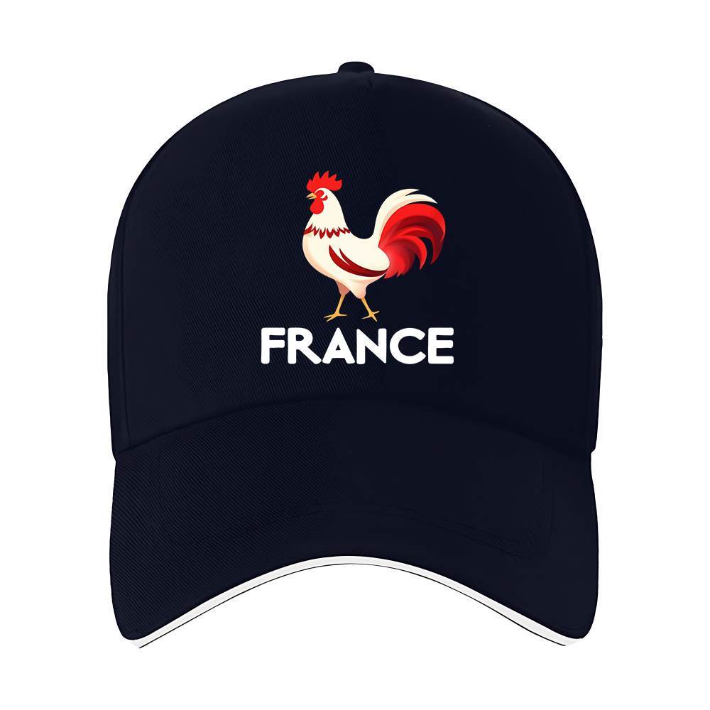 TEMU 1pc Casquette de Baseball Imprimée d'une Illustration de Coq Français de Dessin , Unisexe, Adaptée à Toutes