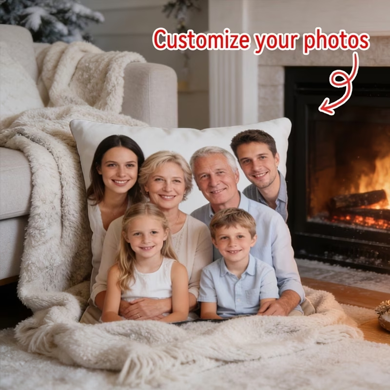 TEMU 1pc, Custom Pillowcase With Photo, Printed With Personal Images, Including Pet Photosit Features A Machine-washable Zipper, Making It Perfect As