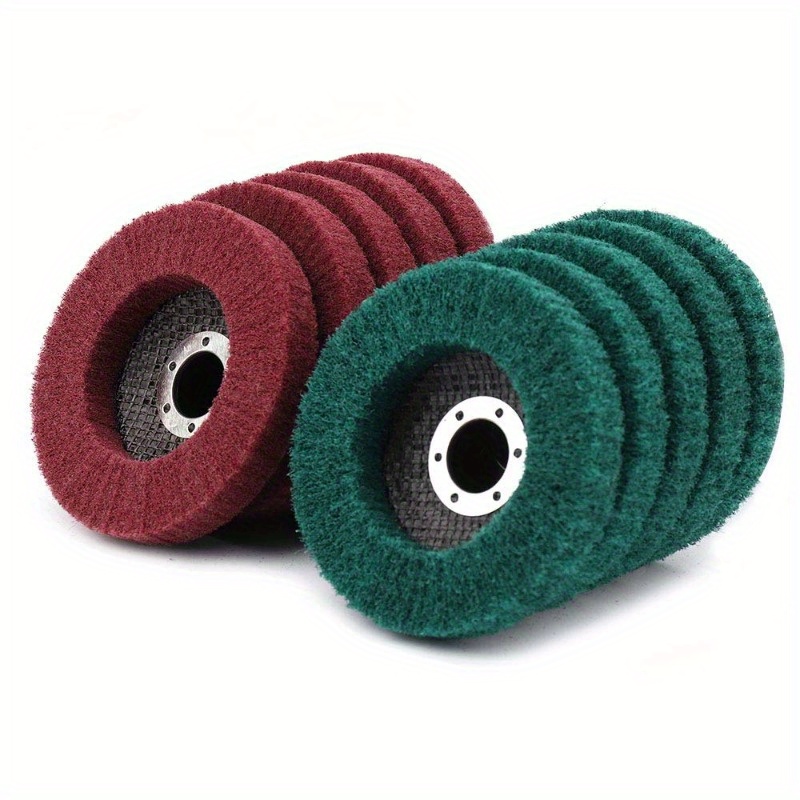 TEMU 10 Pack Nylon Fiber Flap Disc Polishing Grinding Wheel, Scouring Pad Buffing Wheel For Angle Grinder, 180 & 320 Grit Flap Disc Pad, 4 1/ 2 Inch