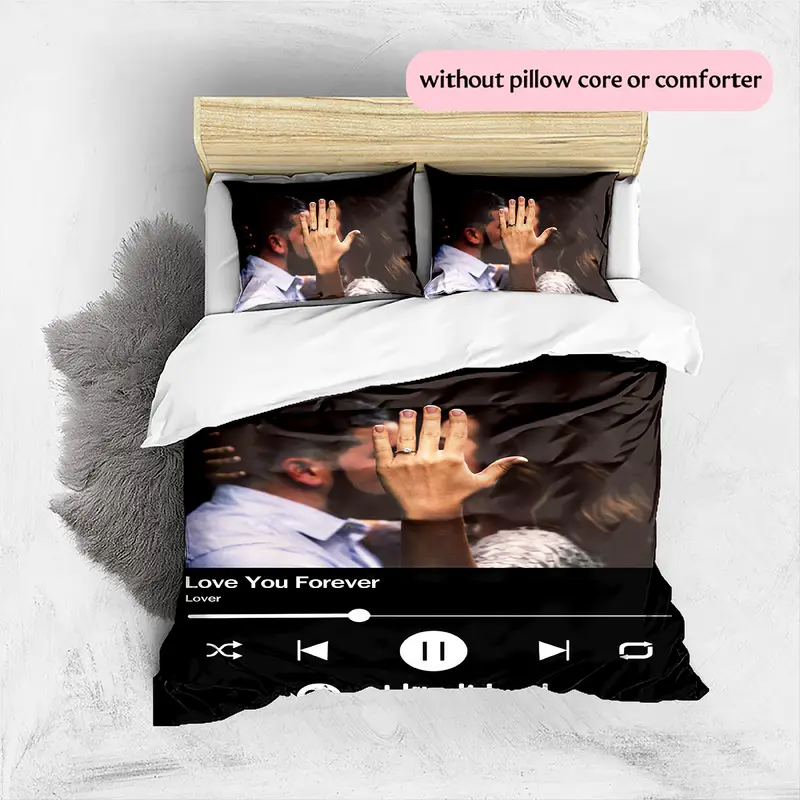 3d picture customization customize your personalized picture couples quilt cover valentines day wedding anniversary quilt cover hd picture custom quilt cover bedroom christmas decoration b 1 duvet cover 2 pillowcase without core 1 Product details 2