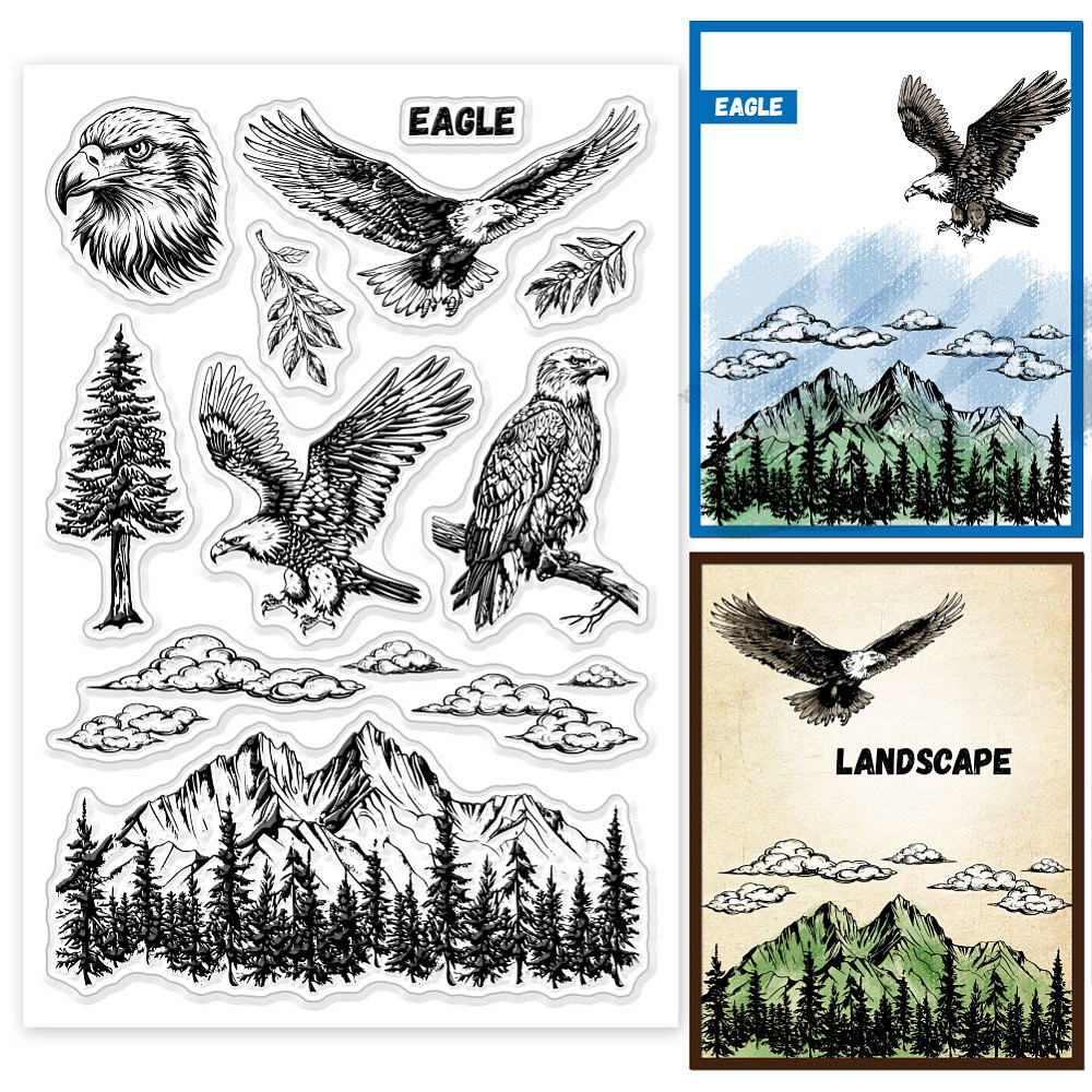 TEMU 1sheet Summer Theme Pvc Plastic Clear Stamps For Scrapbooking Photo Album Cards Making Eagle 160x110mm Transparent Seal