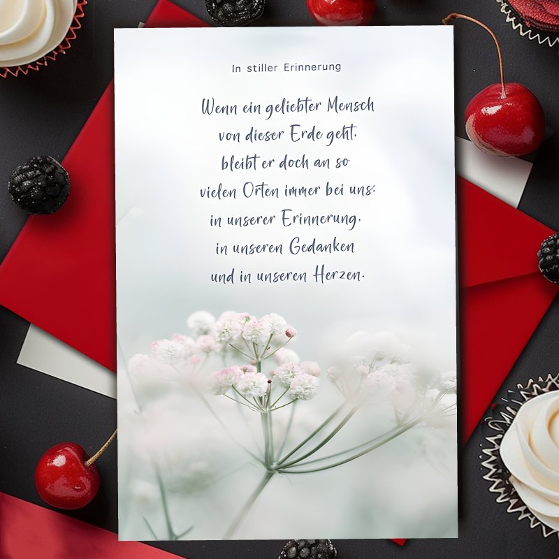 Image of Deepest German Condolence Sympathy Card 1pc, Love And Memories , , Perfect For Bereavement, In Our Hearts, Envelope Random, Invitation Letter