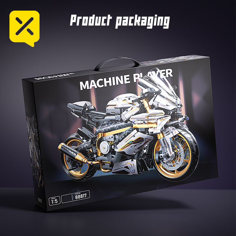 TEMU 1:5 [Ensemble de de construction de moto dorée blanche 2000 pièces] Modèle d' de technologique | Convient à pour adultes | Jouets d'ingénierie