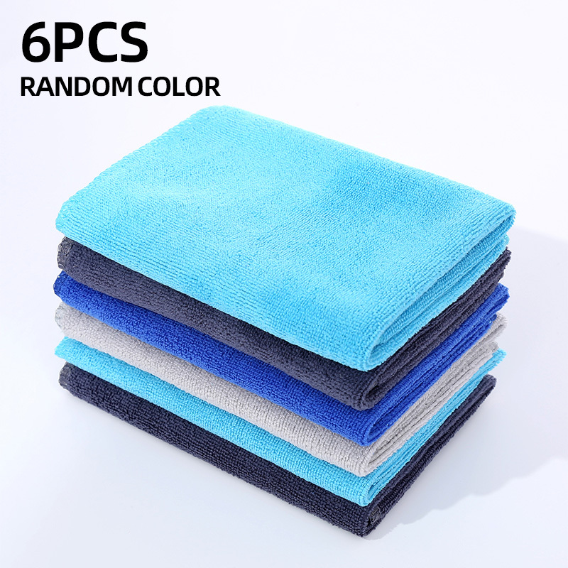 TEMU Lot de 6, expédiés en couleurs aléatoires, serviettes de nettoyage polyvalentes en microfibre, chiffons de nettoyage réutilisables - absorbants,