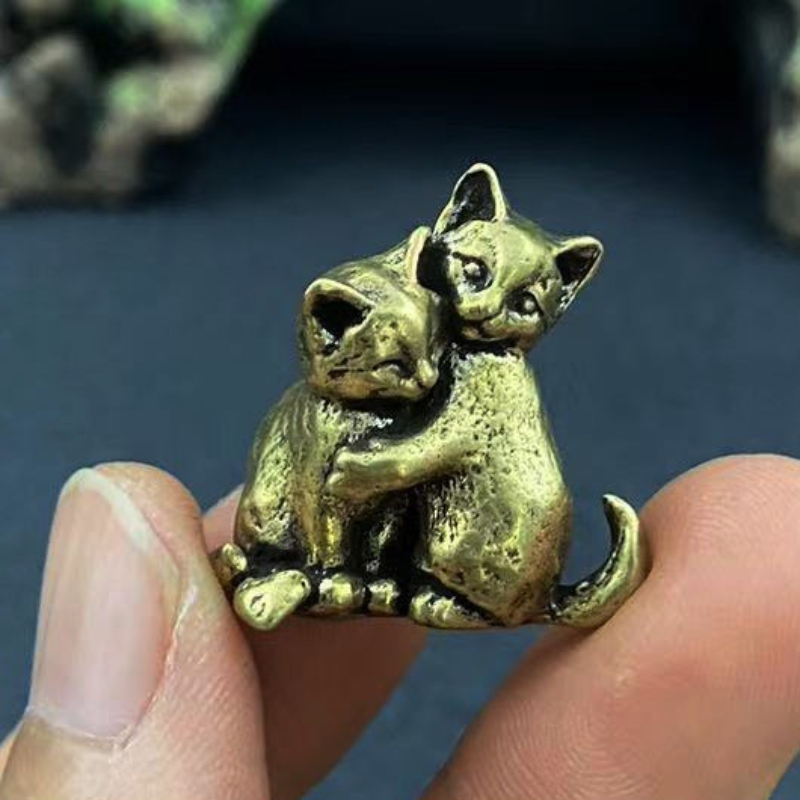 Collectible Figurines, Brass Cat Statuettes | Cute Home Desktop And Office Bookshelf Decorations, Ideal For Gifting And Wholesale Christmas Decorvalentine, Carnival, , Easter, Wedding, Gift