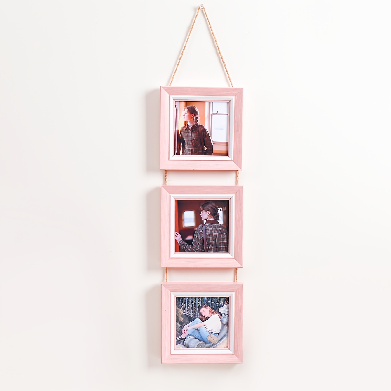 TEMU Square Photo Frame, Easy Wall-mounted 2-in-1 3-in-1 Combined Photo Frame, Home Bedroom Living Room Photo Wall Hanging Picture Frame, Creative