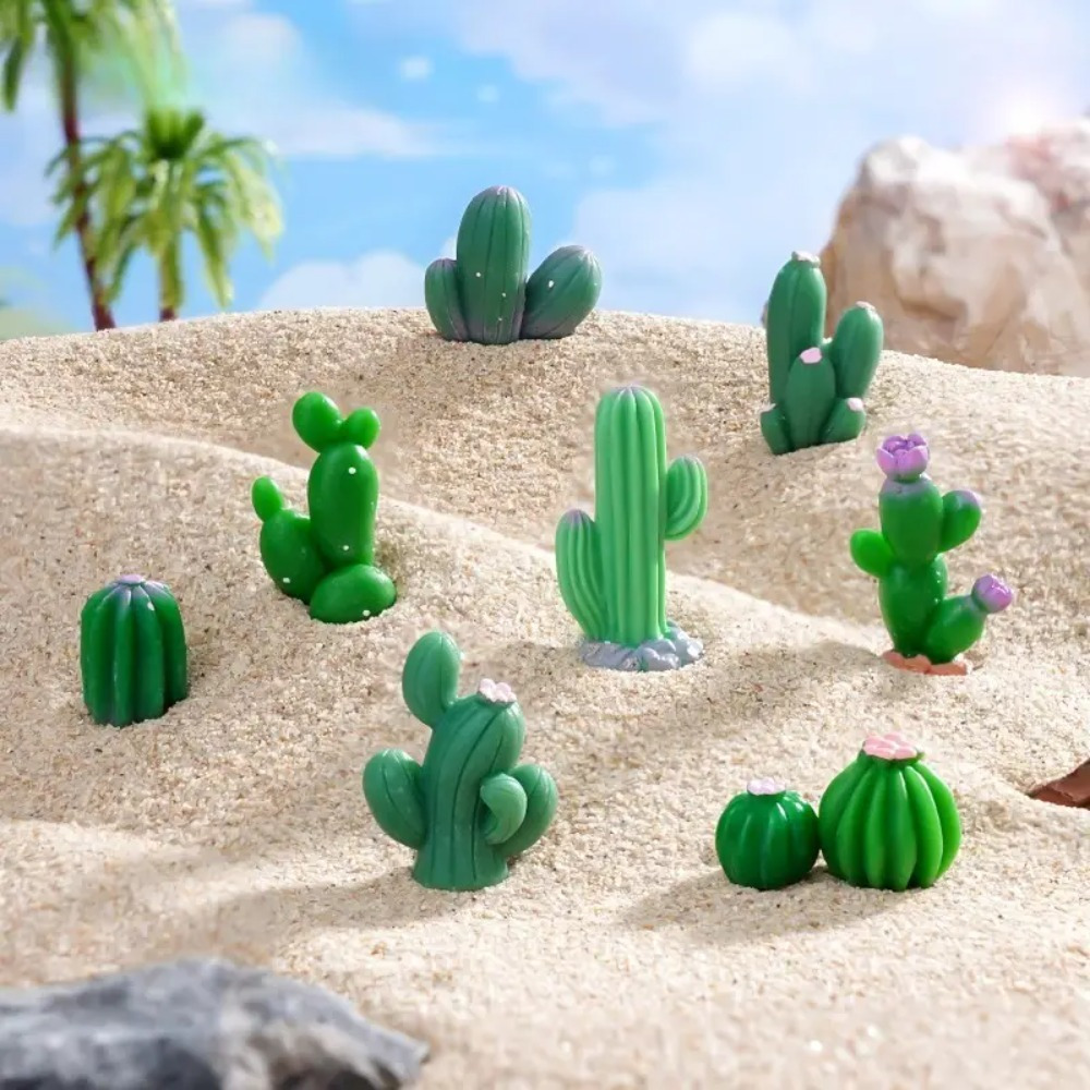 

Miniature Artificial Cactus Figurines Set, Assorted Colors, Resin , Diy Decor Accessories, Desk Micro Display, Novelty Toy, Car Dashboard Ornament, Indoor Use