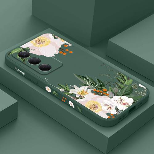 para teléfono - vintage con flores para redmi 15 15c 5g 4g, cubierta anticaídas, carcasa