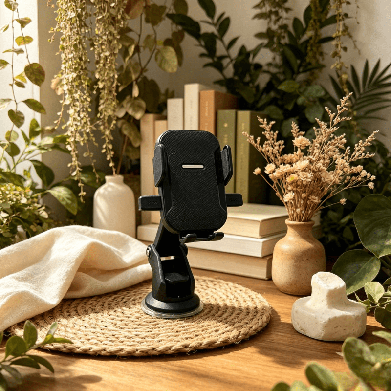 TEMU Oecv 2-in-1 Suction Cup Car Phone Holder & Dashboard Mount With Base, Adjustable Dual-use Auto /gsm Device Gripper, Dashboard Clamp Suitable For
