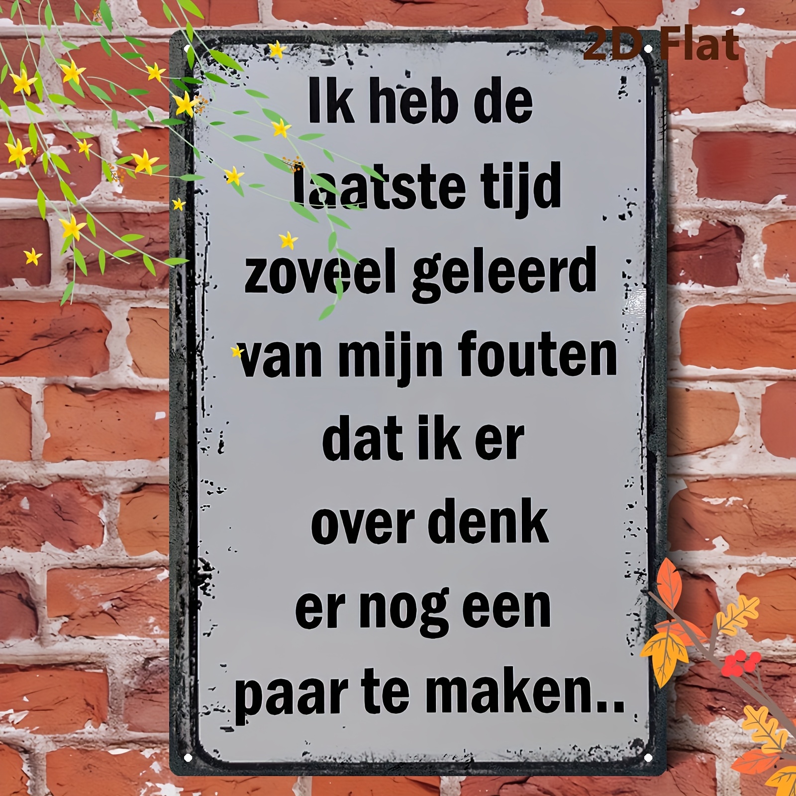 TEMU 2d Flat, Metal Plaque Easter, Vintage-inspired Dutch Metal Wall Art Sign, Humorous Decorative Plaque With Inspirational Quote, Ideal For Home,