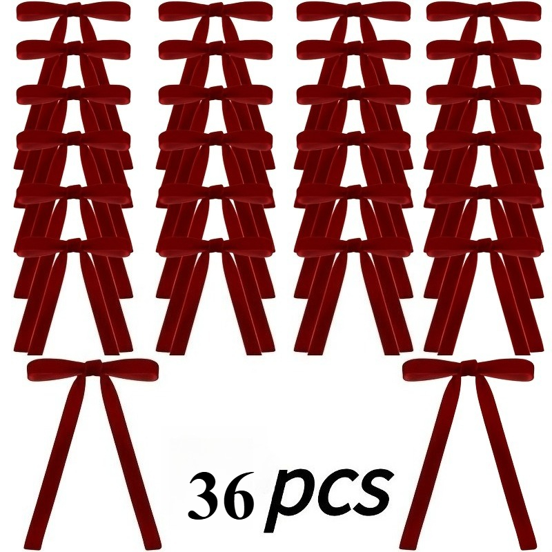 TEMU 10uds/36uds de Terciopelo para Decoración de Pascua, Adornos de para , Decoraciones Retro de Navideños, Decoraciones de para Envolver Regalos,