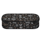 large capacity pencil bag 1pc large capacity pencil case hand drawn football theme design with helmets and star multifunctional pencil bag ideal for college office and travel