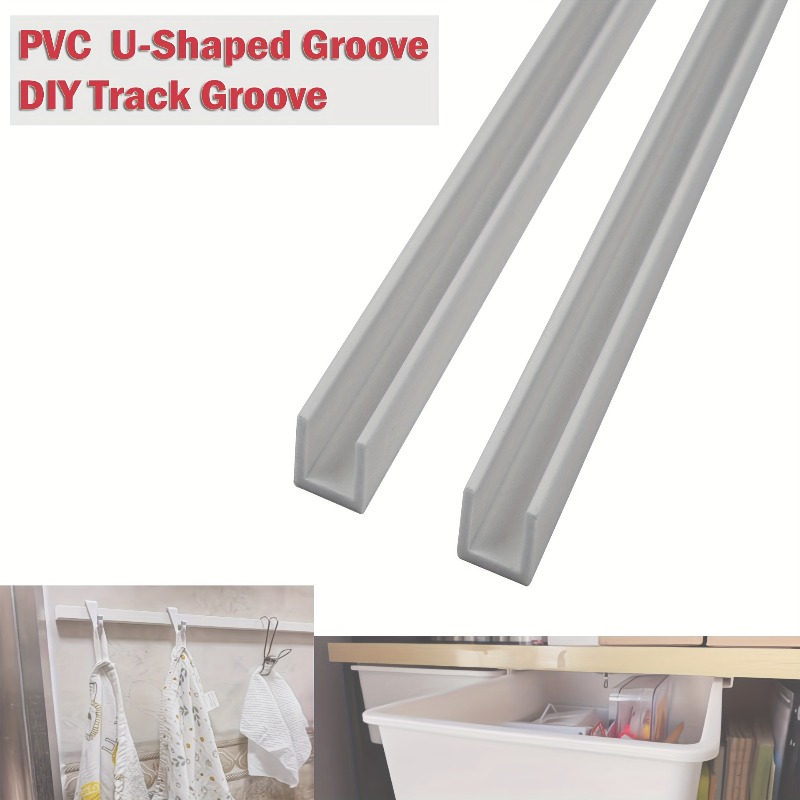 item picture 12pcs pvc   diy track   aquarium glass edge strip suitable for diy drawer slides storage tracks sliding cabinet door rails drawer sliding mechanisms   rails functional   hardware accessories slide rails craft