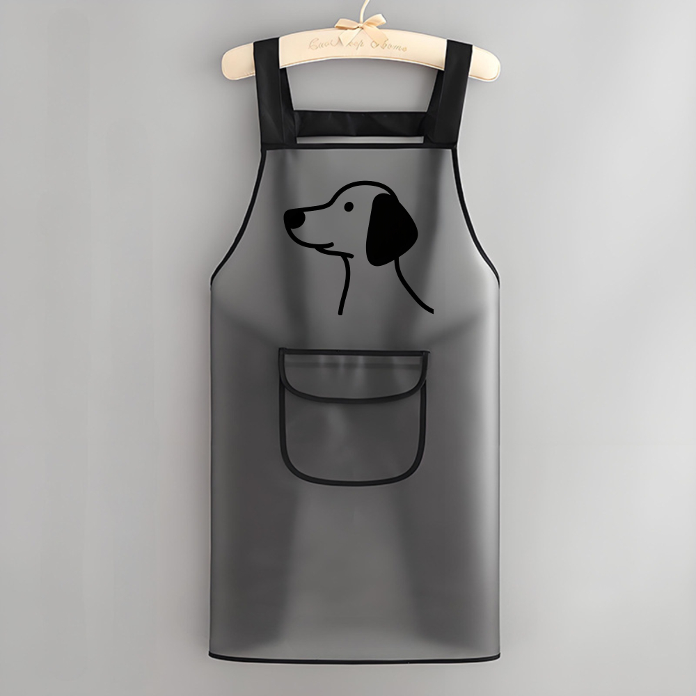 TEMU 1pc Lightweight Tpu Apron With Excellent Draping Effect Dog Outline With 1 Pocket Durable And Easy To Clean Without Water, Suitable For Baking,