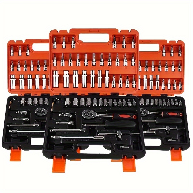 TEMU Ratchet Socket Wrench 151/108/53/46pcs Set, Tool Repair, Car Toolbox, Multifunctional Kit