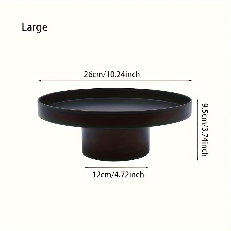 TEMU 1pc Black Round Decorative Tray, Storage Rack Household Fruit Tray, Suitable For Kitchen, Living Room Countertop Decoration, Gift For Lovers, , Holiday Gifts