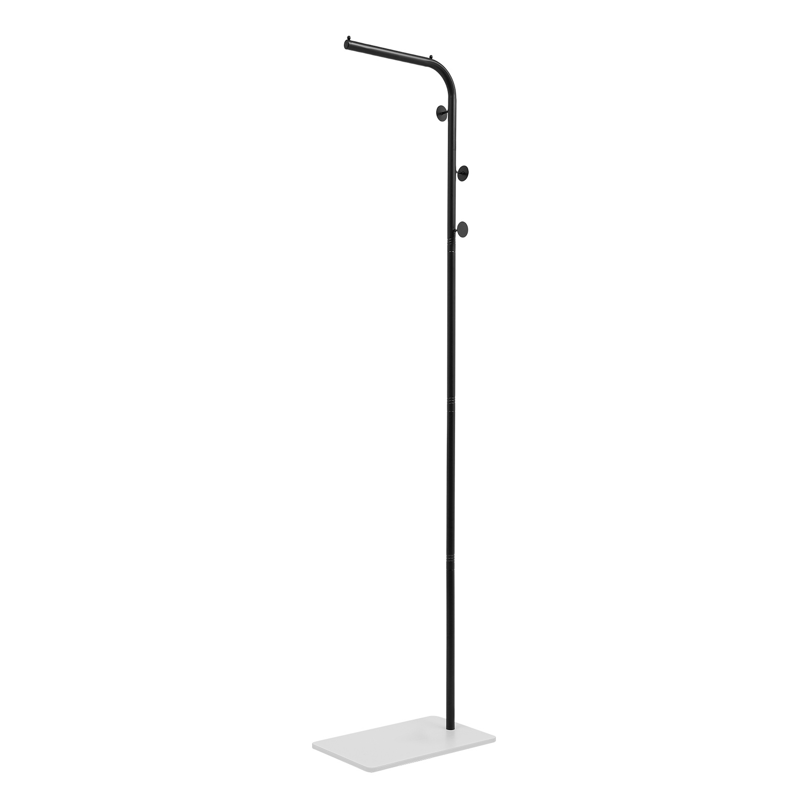 Image of Quiltern White + Black Color Standing Coat Rack With Slate Base, Coat Rack For Clothes, Suitable For Hanging Clothes, Hats, Scarves, Bags