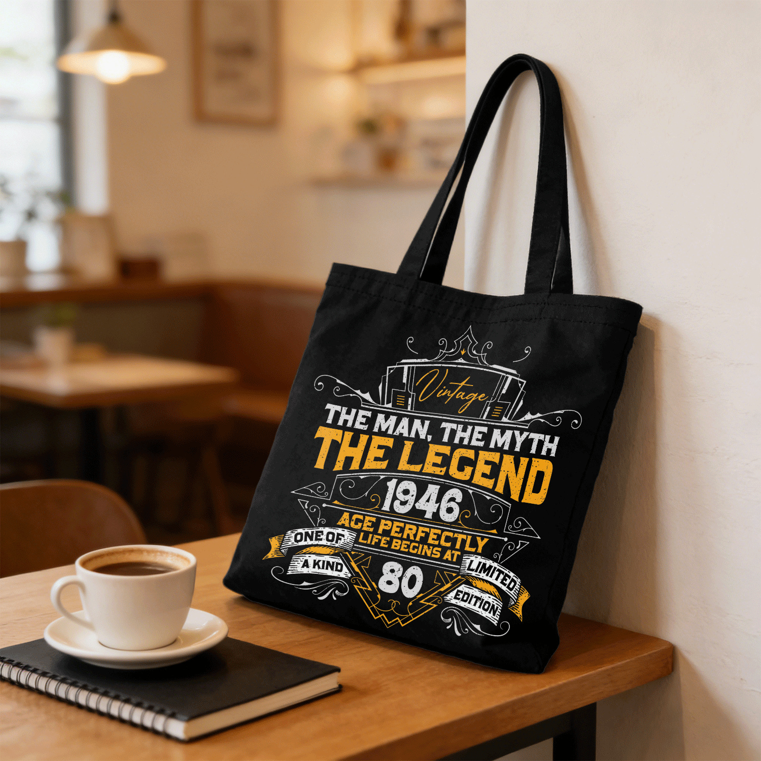 TEMU In 1946 80th Birthday 80 Years Old Gifts Men Fashion Tote Bag Suitable For Travel, Commuting And Daily Use, Fashionable, Sturdy And Durable, An