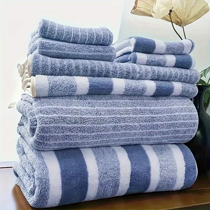 TEMU An 8pcs Bath Towel, Towel, And Washcloth Set, Including 2 Bath Towels, 2 Hand Towels, And 4 Washcloths, Super Soft, Absorbent, Quick-drying, And