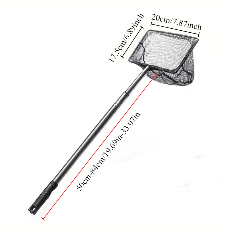 PEPLAYTAL Telescopic Fish Net With Handle Extendable Fine Mesh Design For Aquariums Lakes And Fish Net For Easy