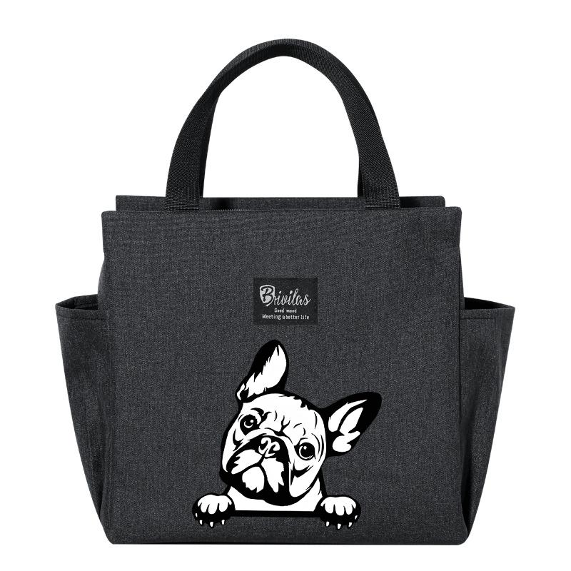 TEMU Cute French Bulldog Print, Leakproof Lunch Bag, Durable Oxford Cloth Lunch Bag Great For Home And Commuting Meal To Handle, Non-food Contact,