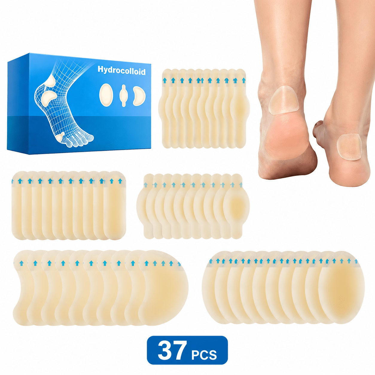 Image of Heel Pads 37pcs Invisible Anti-friction Tool For High Heels And Leather Shoes Non-slip Solution For Daily Wear And Special Occasions Women Lightweight Invisible Style
