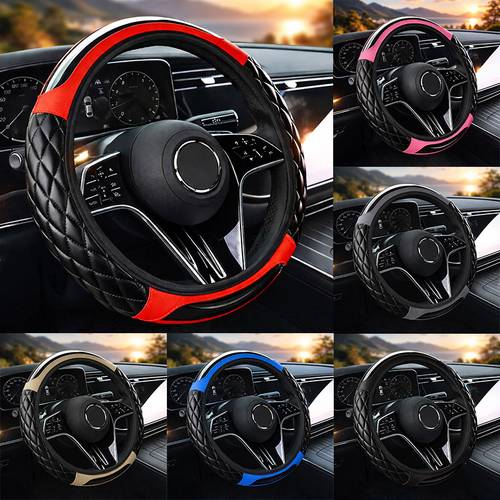 1pc steering wheel cover racing grade crystal grain anti slip nano coating fit for 14 5 15 inch cars multi color interior accessory for use with 18pcs types of car models