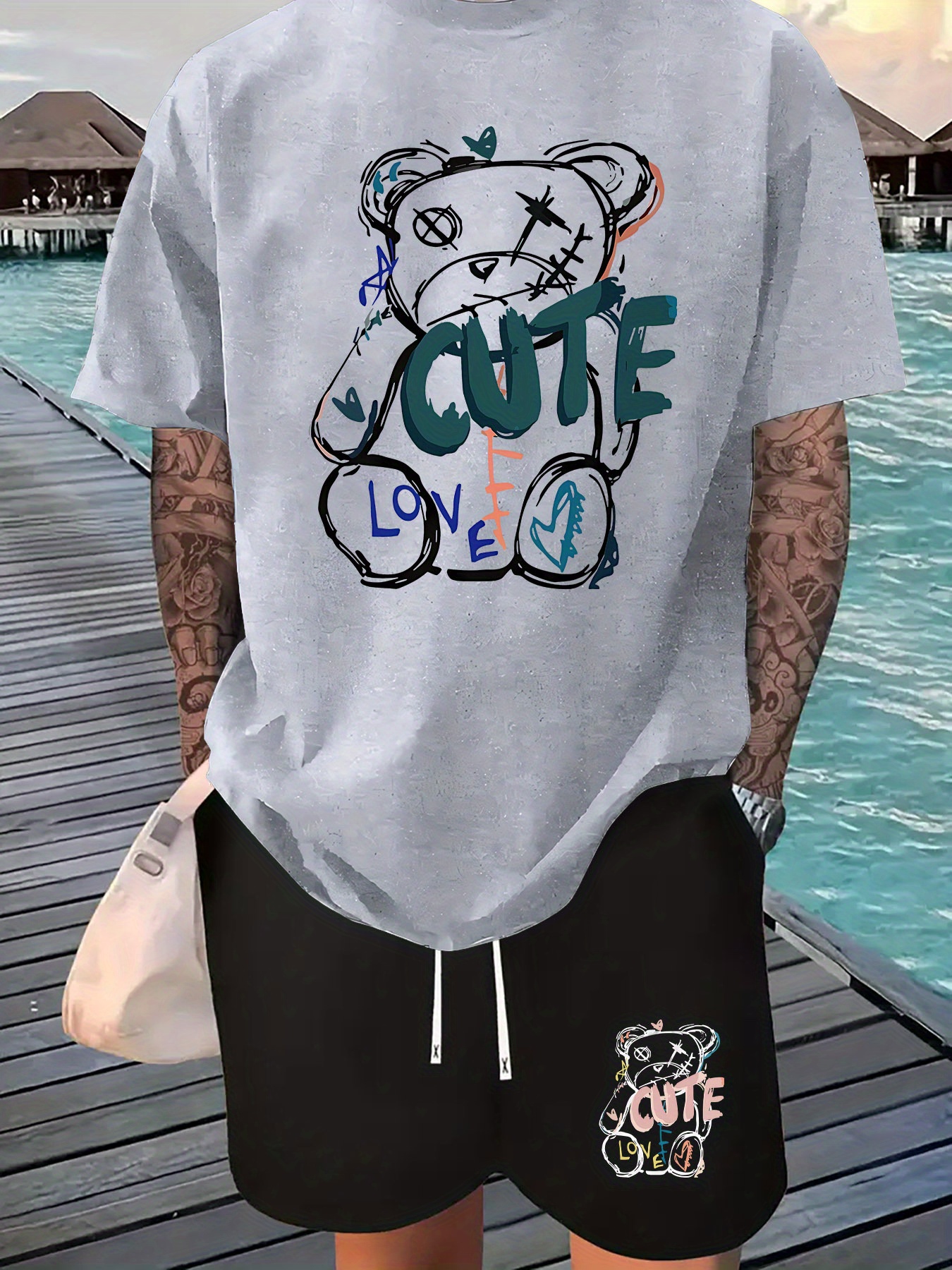 【CPGN STUDIO】Crazy Bear Short Sleeve T-shirt Punk Bear - Short-sleeve Unisex T-shirt - Plug Life - Austin