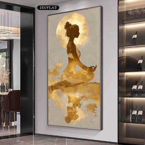 2d flat 2d flat 2d flat 1pc frameless canvas 1pc large golden yoga meditation mandala canvas wall art print beige and golden frameless spiritual zen wall mural poster suitable for living room bedroom