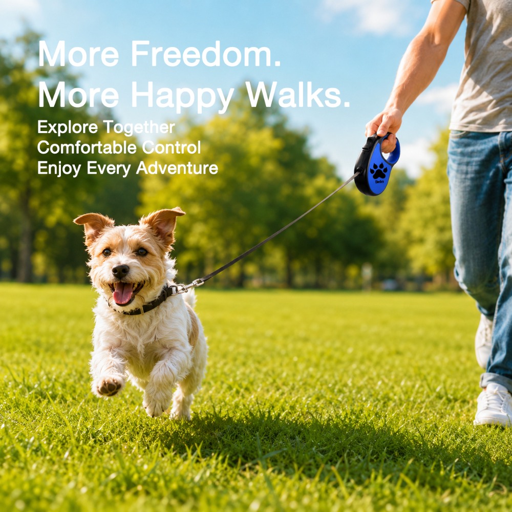 Customizable Extendable Dog Leash with Anti-Tangling Design