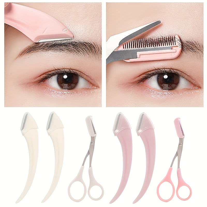 

3pcs/set Eyebrow Grooming Kit - Steel , , And Comb Set For Trimming, -free, Suitable Types,