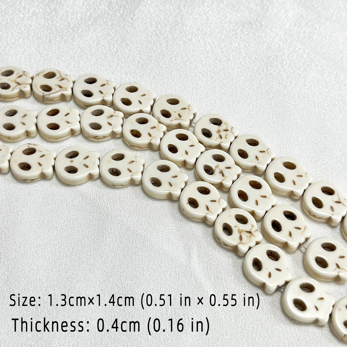 TEMU Perles en Howlite d'Halloween, Perles Libres Irrégulières Lisses et Synthétiques Beiges pour Fabrication de Bracelets, , Boucles d'Oreilles,