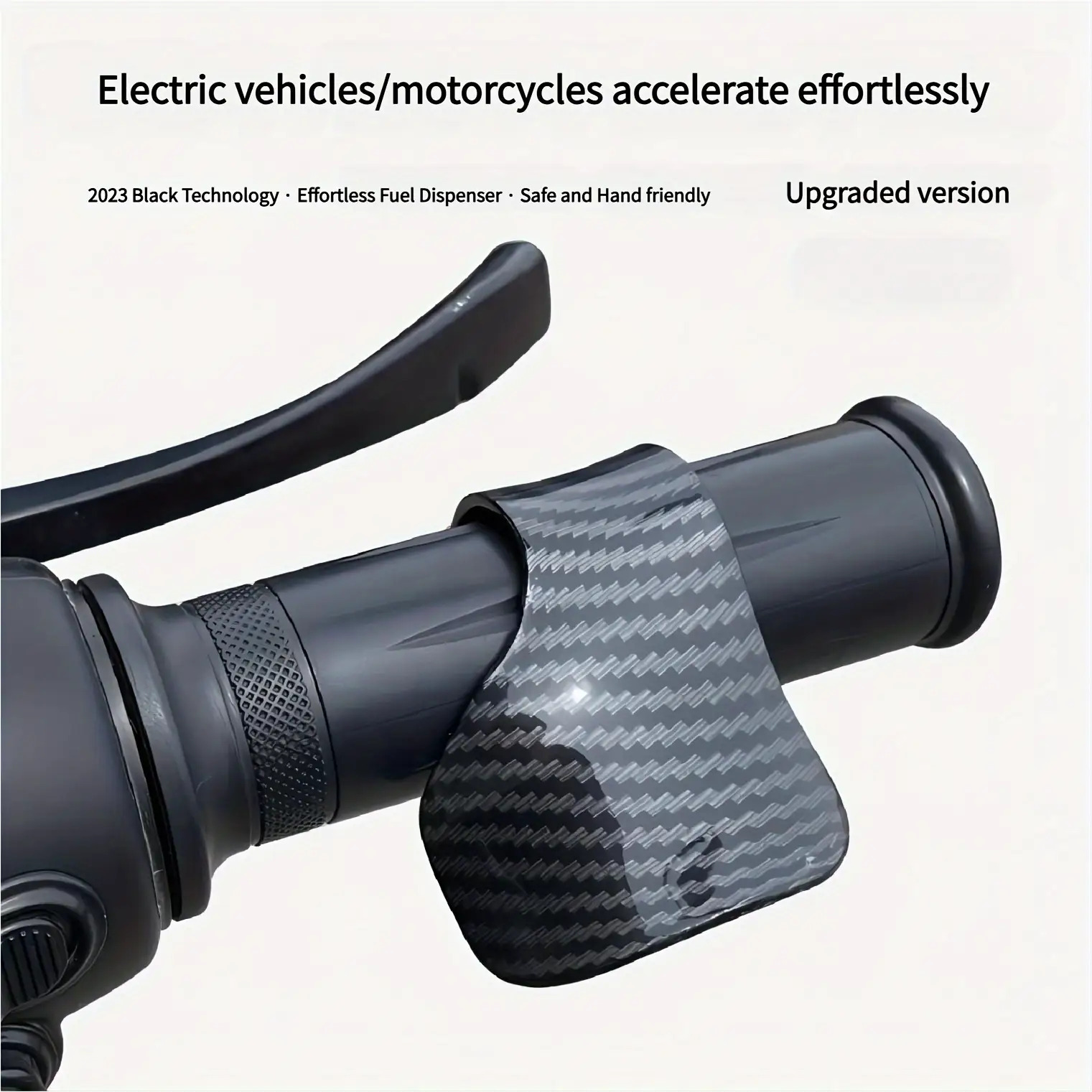 1/2 piezas de la última empuñadura asistente de acelerador en fibra de carbono para motocicleta - potenciador de aceleración, descanso del acelerador, control de crucero, manija auxiliar con guantes cómodos y abrazadera ahorradora de combustible