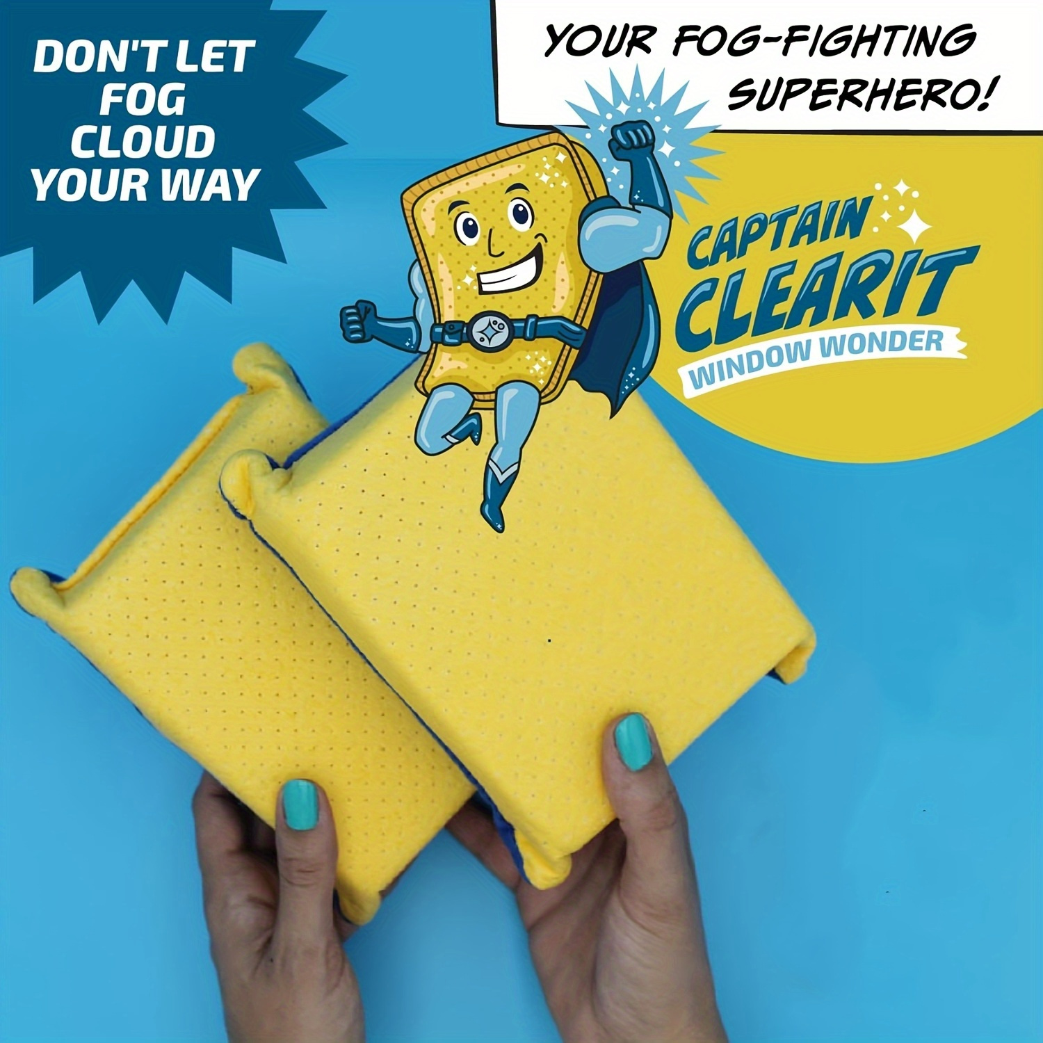 captain clear window   large super absorbent anti fog sponge suitable for cars mirrors glasses etc seamless and easy to clean car washers auto detailing professionals durable construction   material  