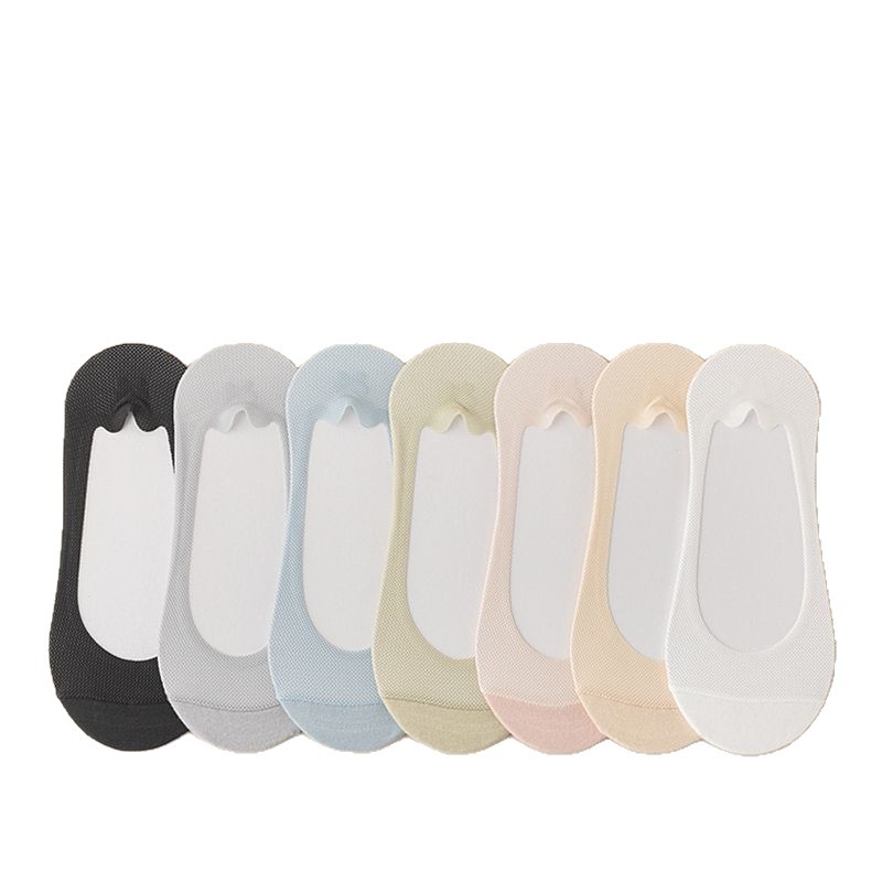 Image of Socks 7pcs Thin Summer Women's Anti-slip Design Prevents Heel Slippage And Damage New Shoes High Heels Breathable Cut Daily Wear Spring Summer Colors Stylish And Chic