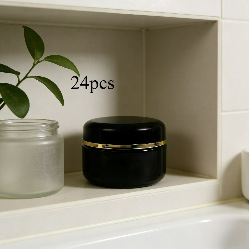 TEMU 24pcs Pack White Plastic Lotion Jars With -off Caps & Lids Suitable For Creams, Moisturizers, Skincare Products - Refillable Empty Containers,