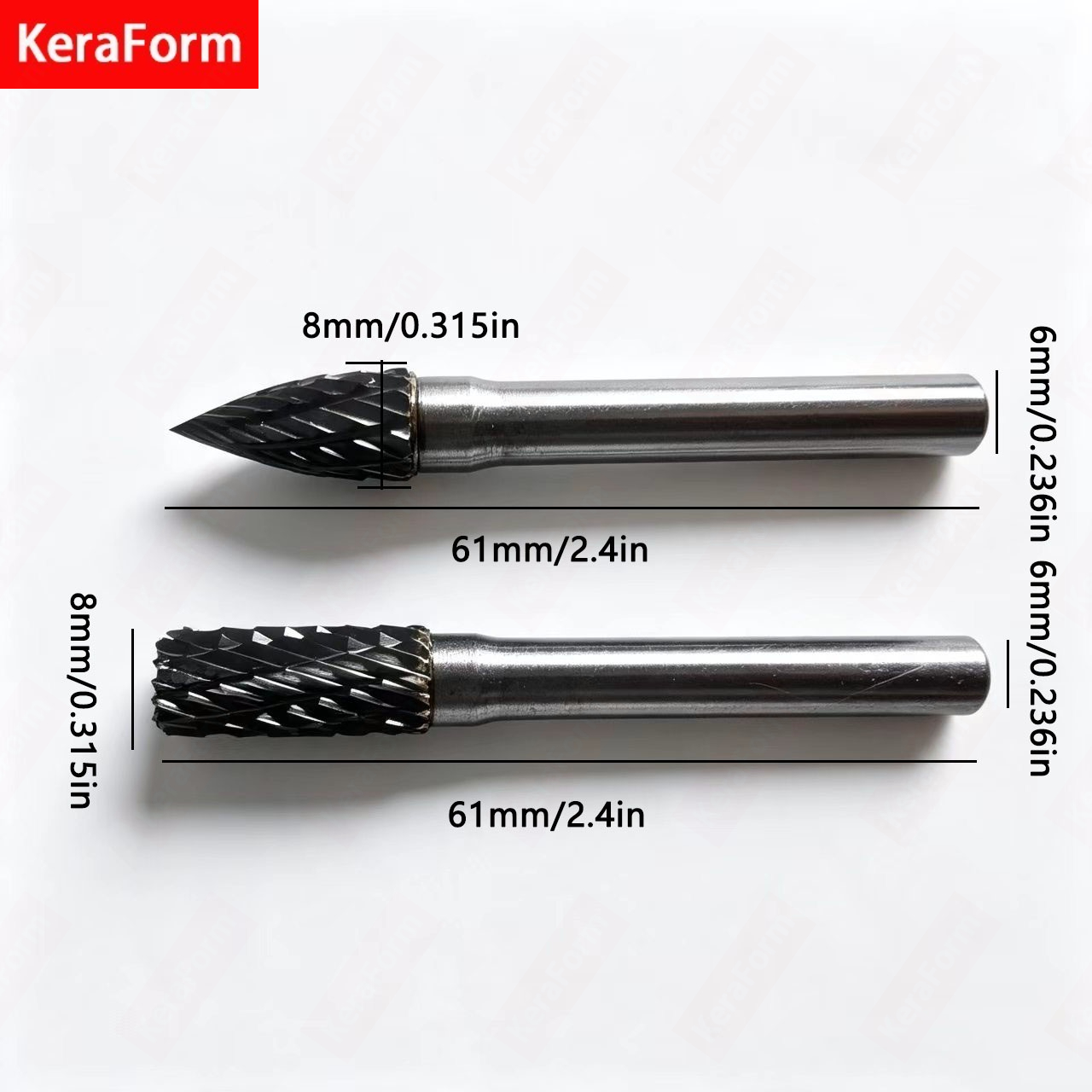 TEMU Keraform 2pcs Set: Aex/gx Style 1/4-inch Rotary Burr Set For Deburring. Suitable For Grinding, Polishing, And Enlarging Holes In Wood And Metal;