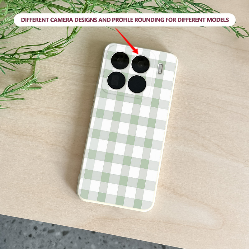 TEMU para Teléfono - de TPU Blanca con de Cuadros de Rayas Verdes, Adecuada para Xiaomi 17/17 Pro/17Promax, 15/15Pro/15Ultra,