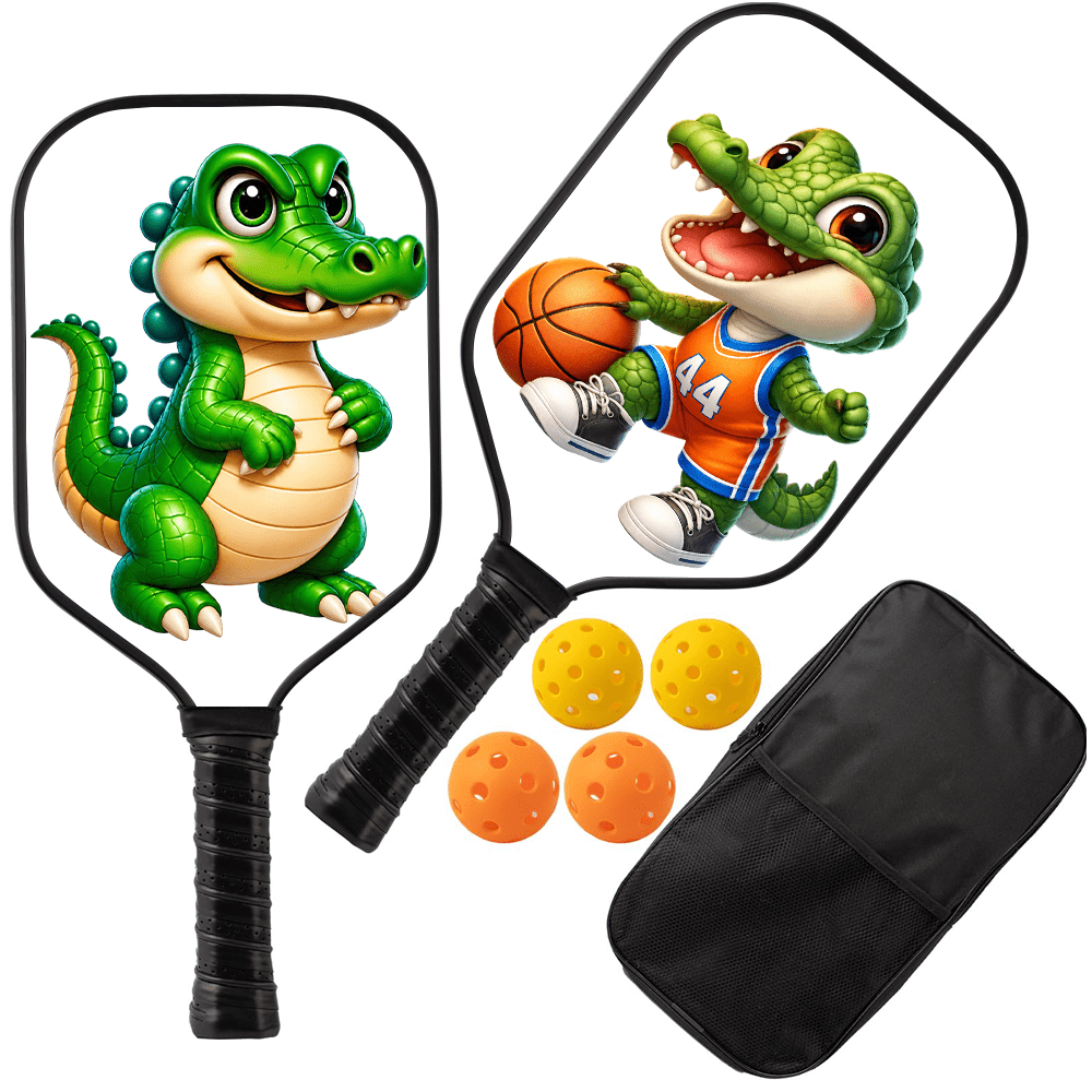item picture pickleball paddle set 2 rackets 4 balls and 1 storage bag reinforced fiberglass surface honeycomb polypropylene core id 60810 185958777