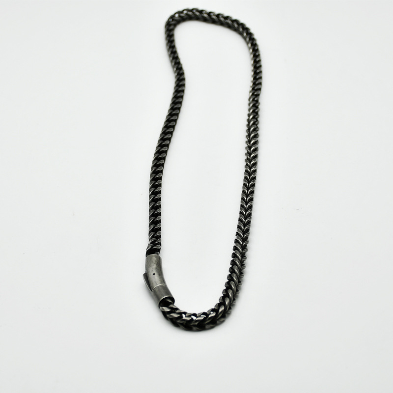 TEMU Men's Vintage Cuban Link Chain Necklace, Hip-hop Streetwear Statement Jewelry, Thick Chain Fashion Accessory For Daily Wear, Travel, Parties,