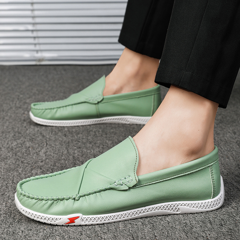 mens slip loafers mint green casual business shoes low top - Temu Bahrain