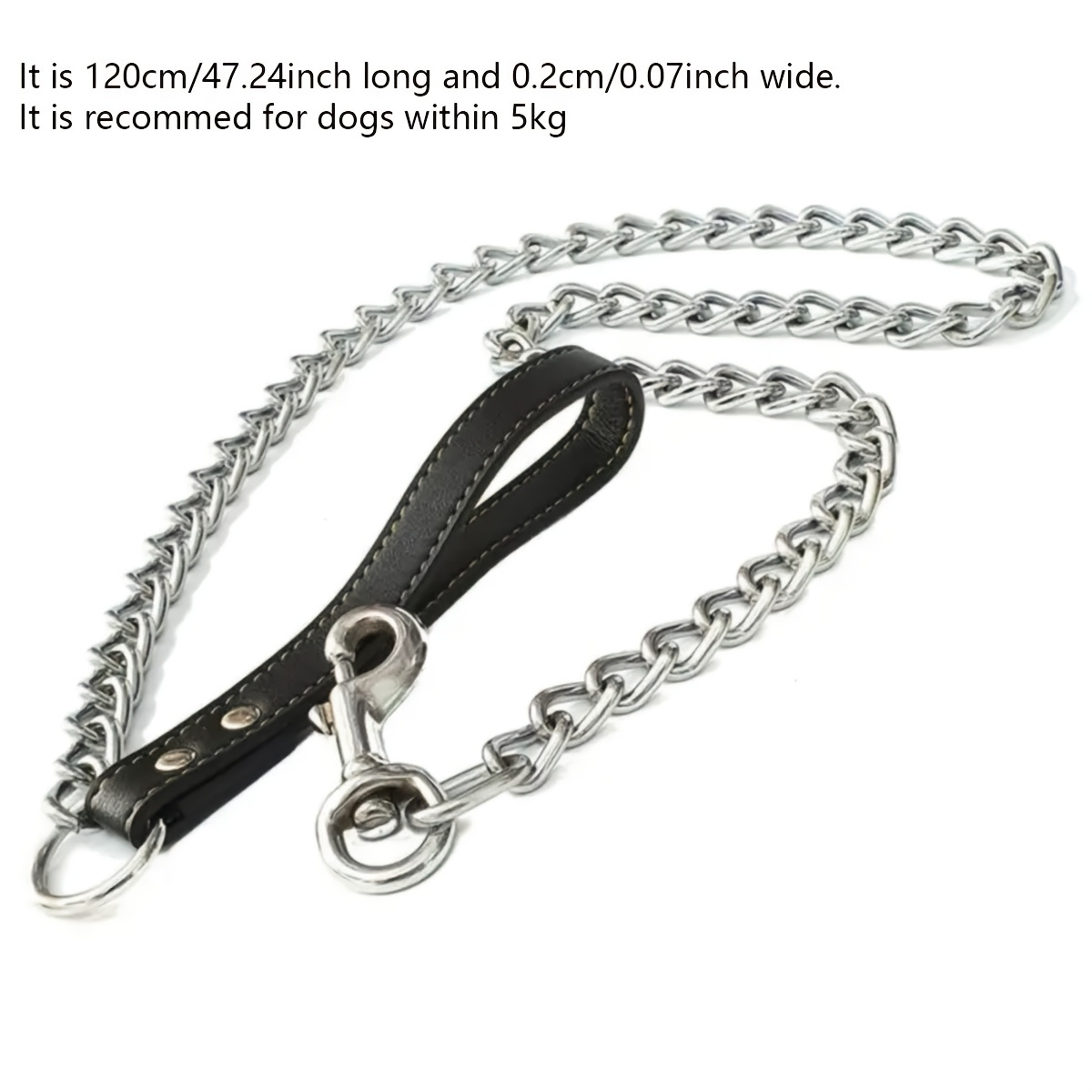 

Heavy-duty Stainless Leash For Medium To Large Dogs, 1pc - Plated With Foam Handle, Bite-resistant Metal Training Lead