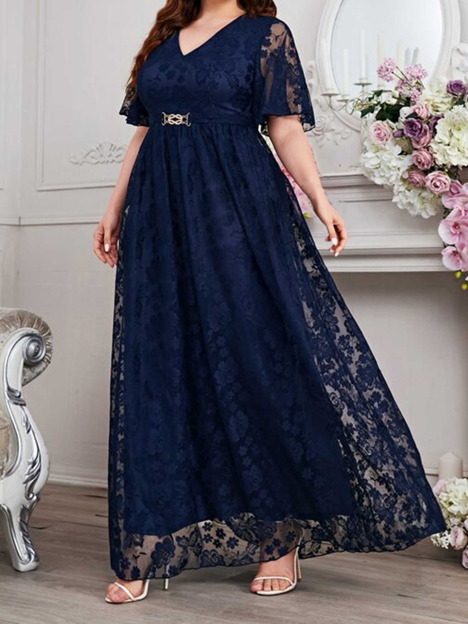 plus size beach formal dresses Plus Size Ruffled A Line Prom Gown Off The Shoulder Formal Party Dress Black / 4XL