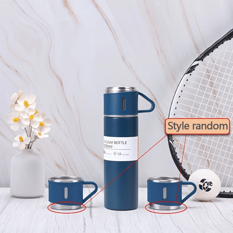 1 Set Thermal Mug 500ml/16.9oz Stainless Steel Insulated Cup with Lid - Portable Flask for Hot/Cold Drinks, Camping, Travel, & Tea, Sweat-Free Temperature Retention, Durable Outdoor Water Bottle