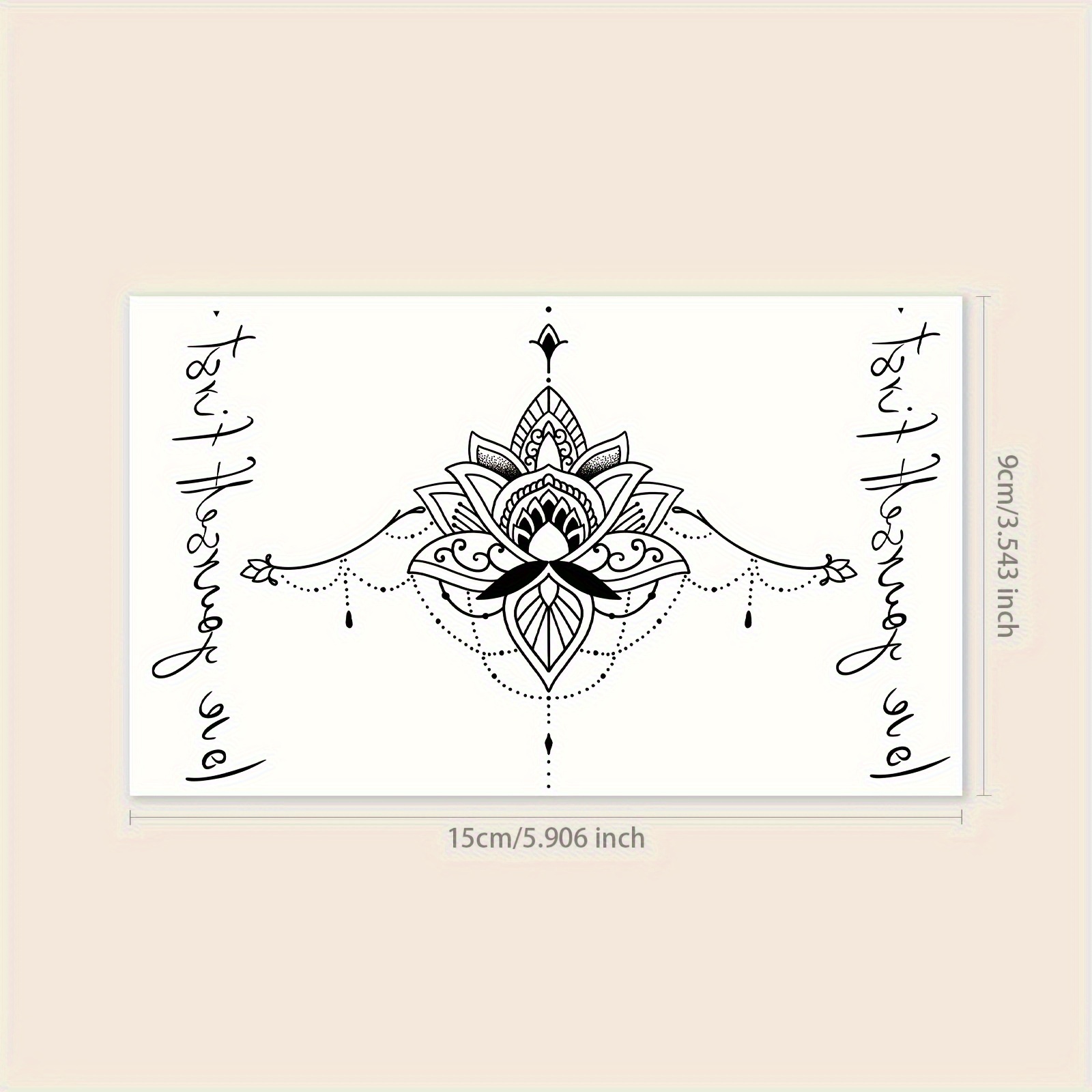 Image of Dark Mysterious Language Totem Tattoo Sticker For Chest, Hand, Arm, And Thigh - Waterproof, Sweatproof, Lasts 1-3 Days - For Men And Women