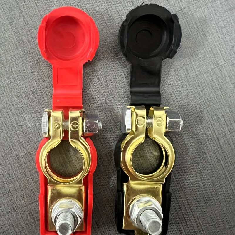 Image of Copper Battery Cable Terminals, Universal Automotive Terminal Clamps Connectors, Inner Diameter 17-18mm, Negative & Positive, For Car Battery & Repair