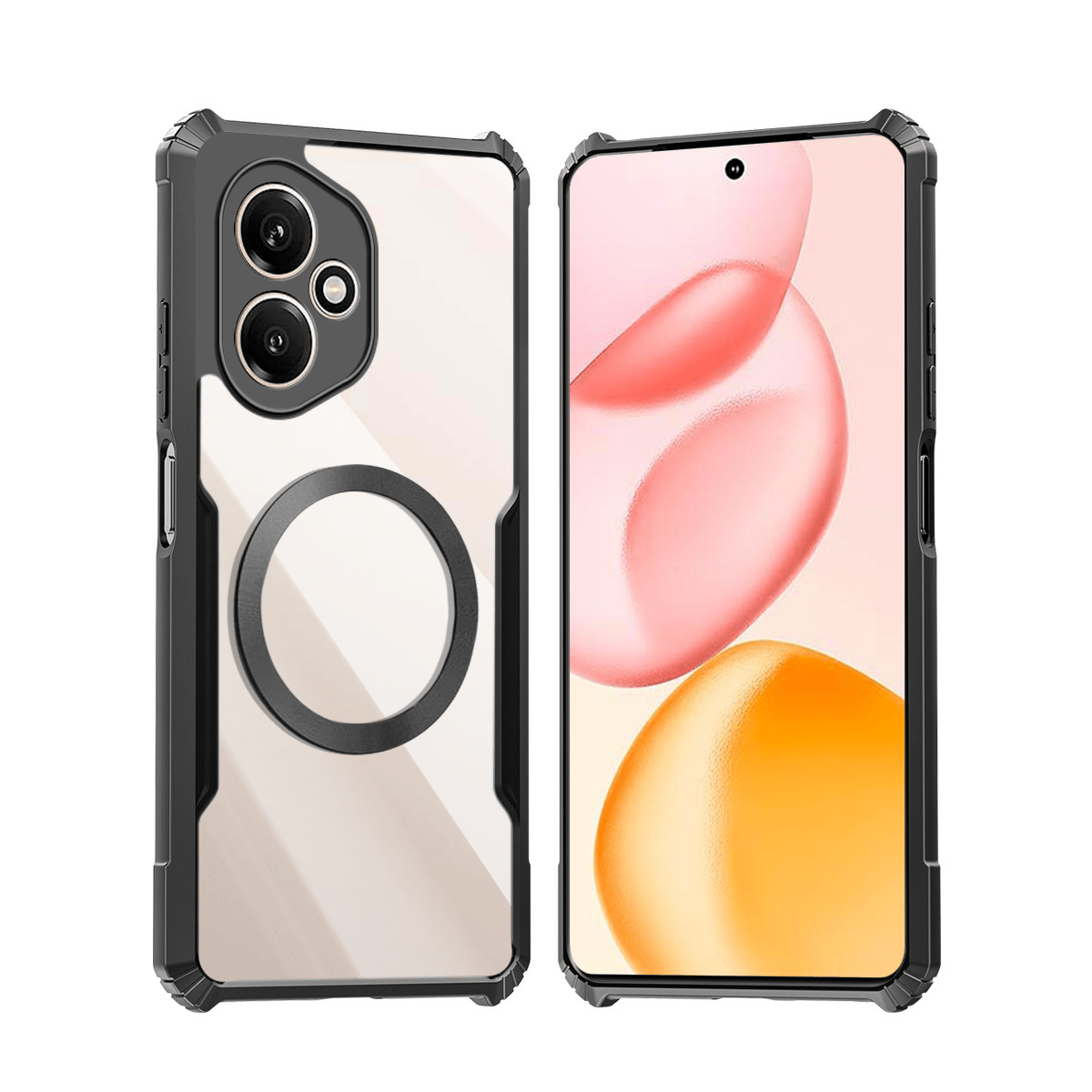 TEMU Phone Case - Compatible With Honor 400 5g Phone Cases Magnetic Casing Shockproof Soft Cover Acrylic Transparent Back Camera Protection Shell