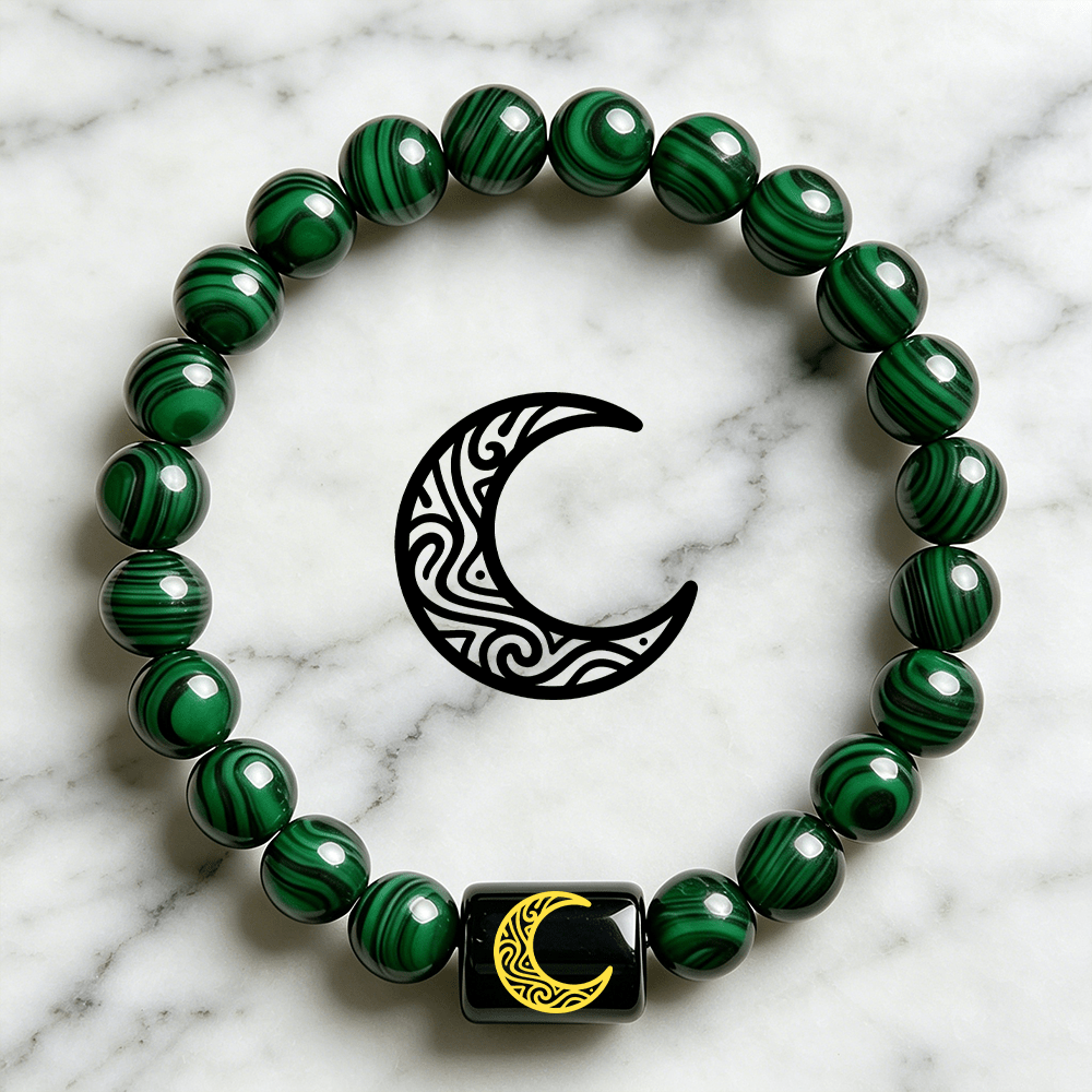 Women's Retro Minimalist Moon Phase Stretch Beaded Bracelet